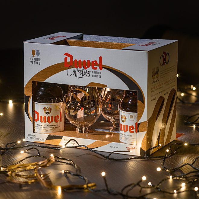 RETROUVEZ NOS MINI-VERRES DUVEL EN EXCLUSIVITE EN FRANCE, POUR LES FETES DE FIN D’ANNEE !