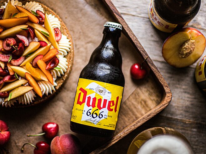 Duvel 6,66% et gâteau de maïs à l'orange