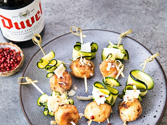 Duvel & brochettes de Saint-Jacques