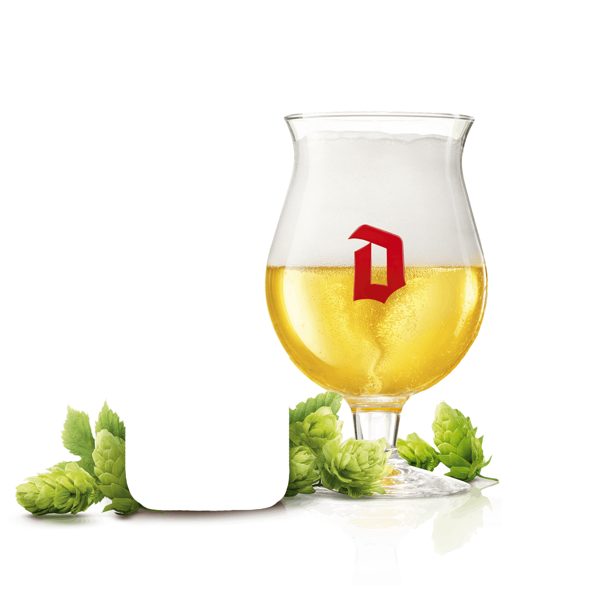 Duvel glass & hop